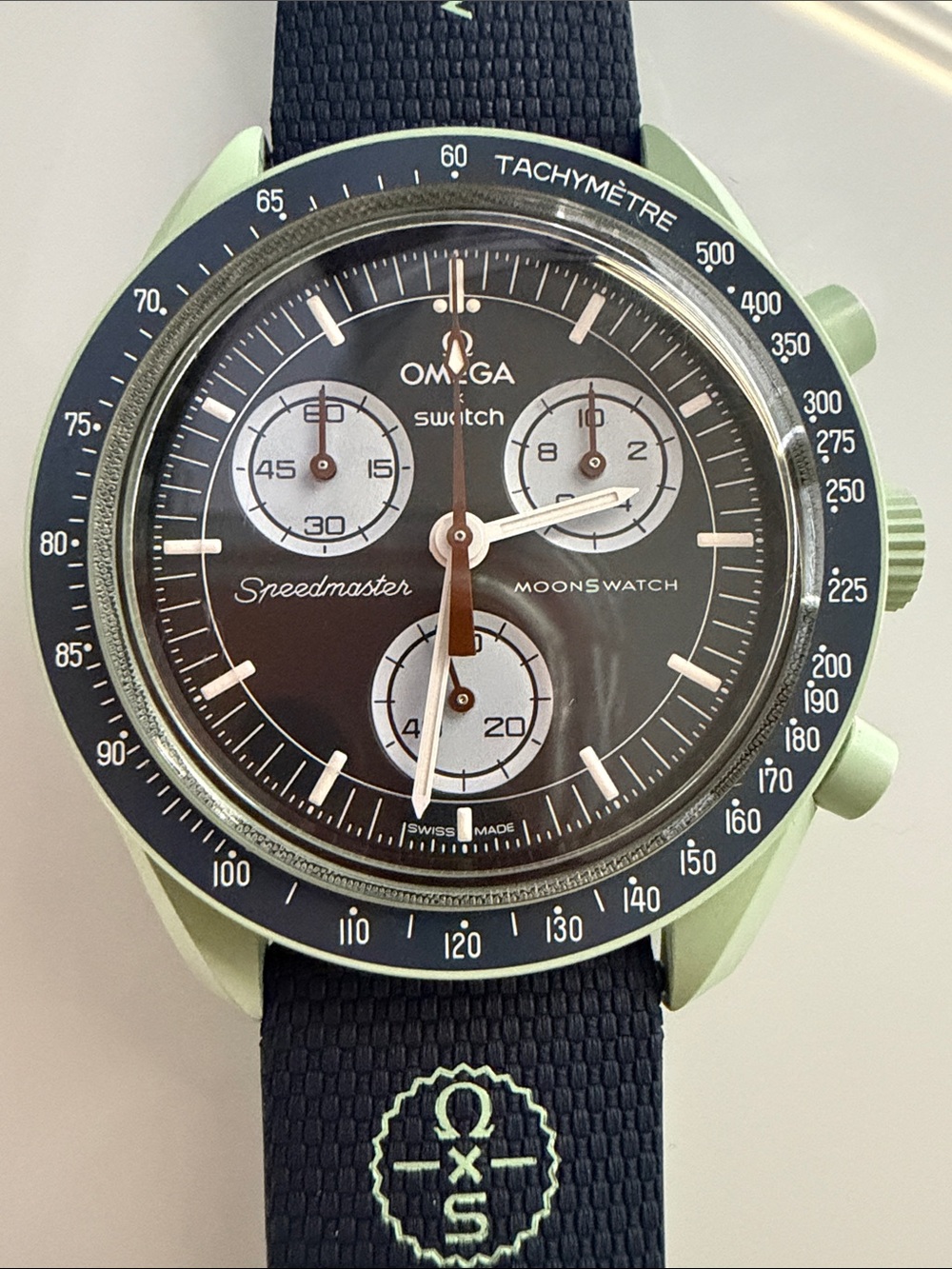 Swatch MoonSwatch Black and White Chronograph Watch